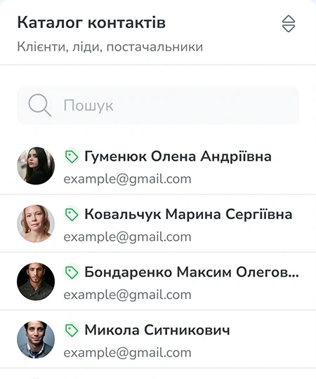 Каталог контактів