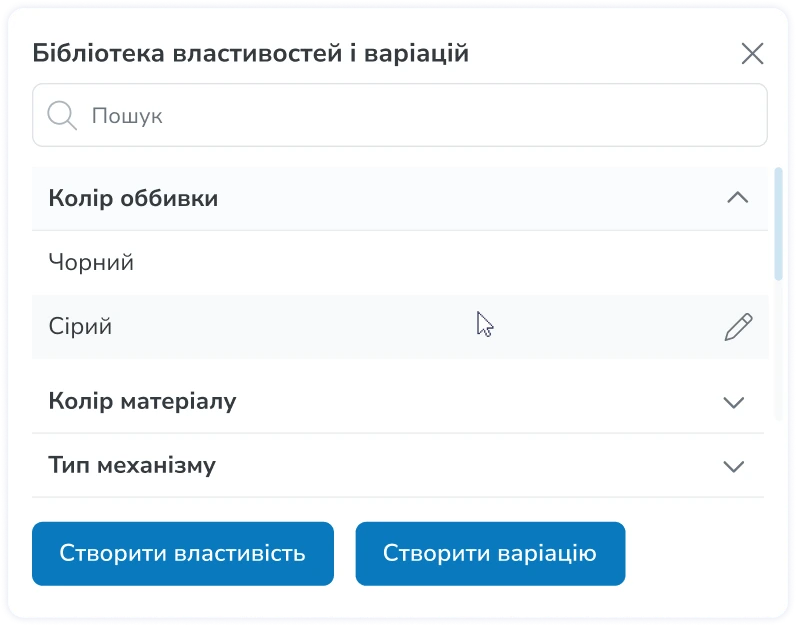 Бібліотека властивостей і варіацій